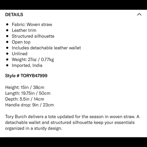 NWT Tory Burch McGraw Straw Raffia Tote Bag Beach - Picture 6 of 6